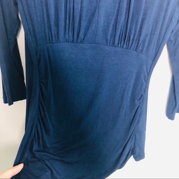 Banana Republic Navy Blue Ruched Top | XS - Picture 3 of 5